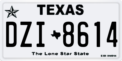 TX license plate DZI8614