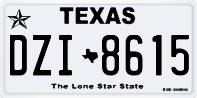 TX license plate DZI8615
