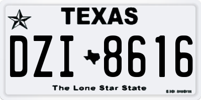 TX license plate DZI8616