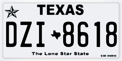TX license plate DZI8618