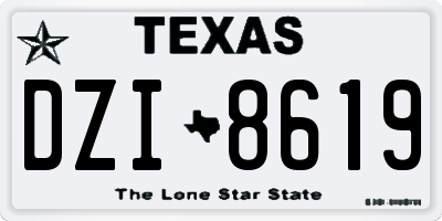 TX license plate DZI8619