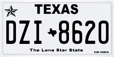 TX license plate DZI8620