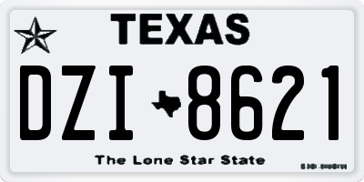 TX license plate DZI8621
