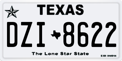 TX license plate DZI8622
