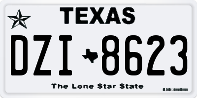 TX license plate DZI8623