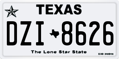 TX license plate DZI8626