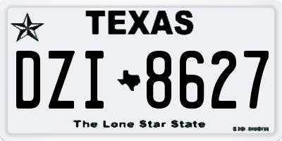 TX license plate DZI8627