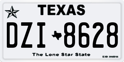 TX license plate DZI8628