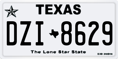TX license plate DZI8629