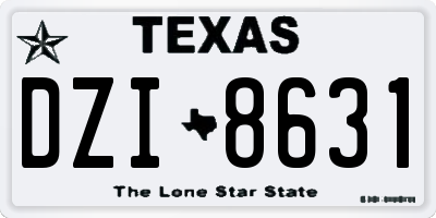 TX license plate DZI8631