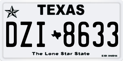 TX license plate DZI8633