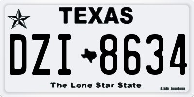 TX license plate DZI8634