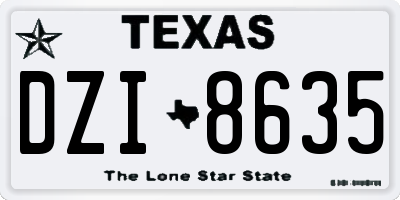 TX license plate DZI8635