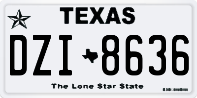 TX license plate DZI8636