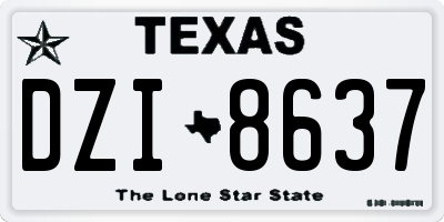 TX license plate DZI8637
