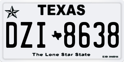 TX license plate DZI8638