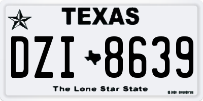 TX license plate DZI8639