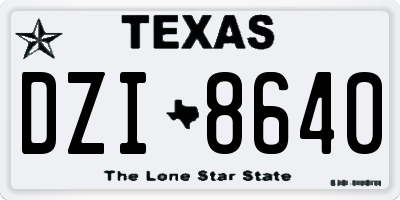 TX license plate DZI8640