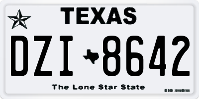 TX license plate DZI8642