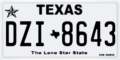 TX license plate DZI8643