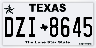 TX license plate DZI8645