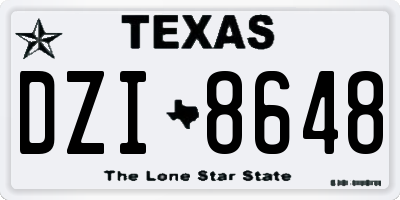 TX license plate DZI8648