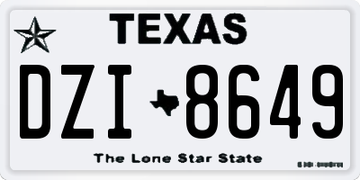 TX license plate DZI8649