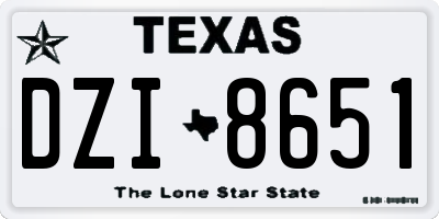 TX license plate DZI8651
