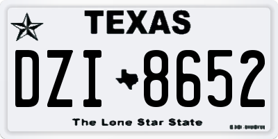 TX license plate DZI8652