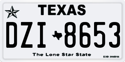 TX license plate DZI8653