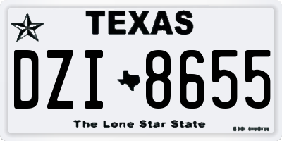 TX license plate DZI8655