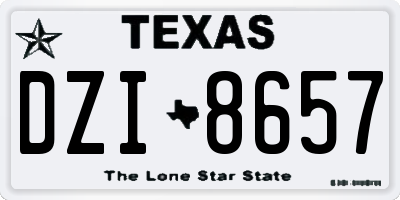 TX license plate DZI8657