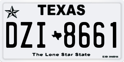 TX license plate DZI8661