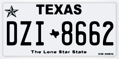 TX license plate DZI8662