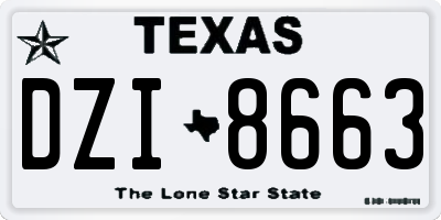 TX license plate DZI8663