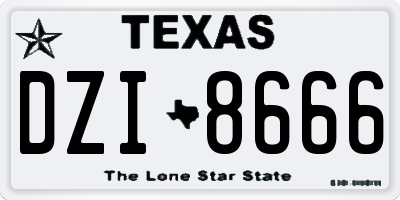 TX license plate DZI8666