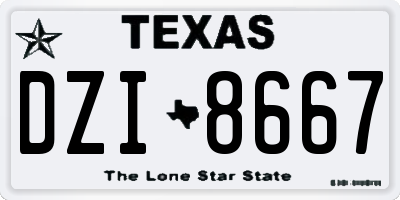 TX license plate DZI8667