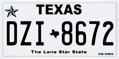 TX license plate DZI8672
