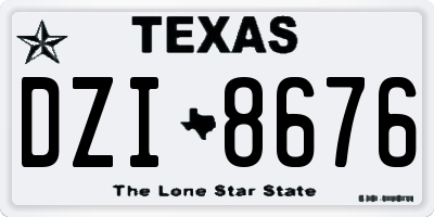 TX license plate DZI8676