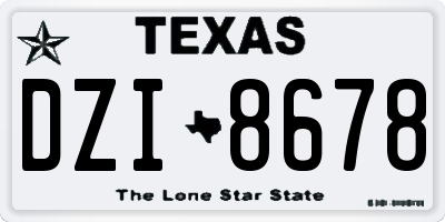 TX license plate DZI8678