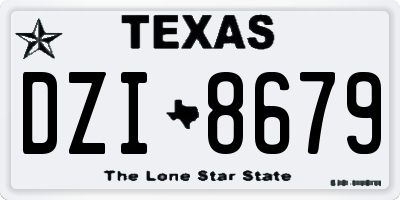 TX license plate DZI8679