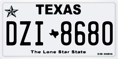 TX license plate DZI8680