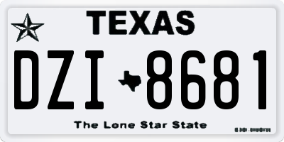 TX license plate DZI8681