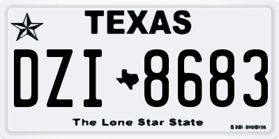 TX license plate DZI8683