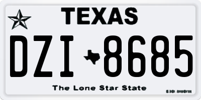 TX license plate DZI8685