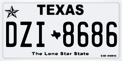 TX license plate DZI8686