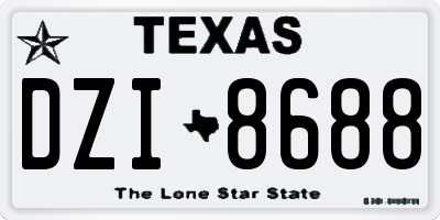 TX license plate DZI8688