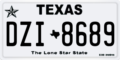TX license plate DZI8689