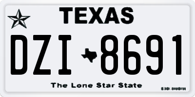TX license plate DZI8691