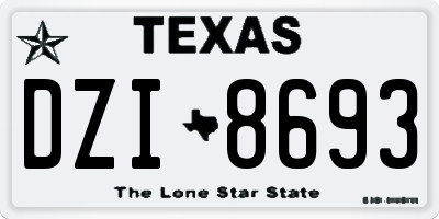TX license plate DZI8693